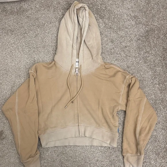 Cotton Citizen Tan Cropped Hoodie - Picture 1 of 3
